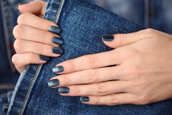 denim blue nails