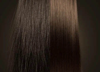 comparison between straighten and frizzy hai with heat damage