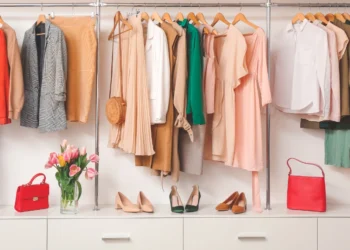 a pastel clothing wardrobe